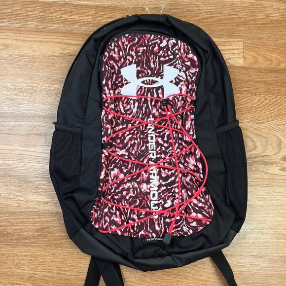 Under Armour Hustle Sport Backpack Fits 15" Laptop Raspberry/Black NEW - Picture 6 of 11